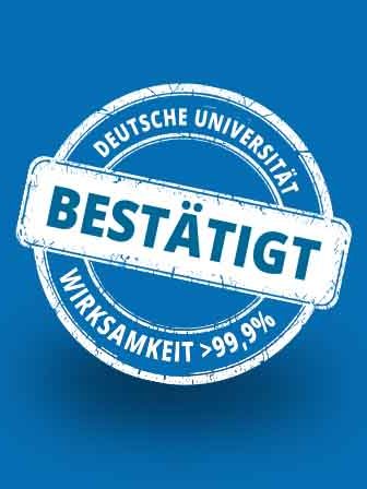 Deutsche Universität – Wirksamkeit bestätigt: über 99,9%